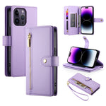 Nine Card-slot Zipper Wallet Bag Leather Phone Case, For iPhone 14 Pro Max, For iPhone 13 Pro Max, For iPhone 13 Pro, For iPhone 13, For iPhone 13 mini, For iPhone 12 / 12 Pro, For iPhone 12 Pro Max, For iPhone 12 mini
