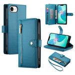 Nine Card-slot Zipper Wallet Bag Leather Phone Case, For iPhone 17 Pro Max, For iPhone 17 Pro, For iPhone 17, For iPhone Air, For iPhone 16e, For iPhone 16 Pro Max, For iPhone 16 Pro, For iPhone 16 Plus