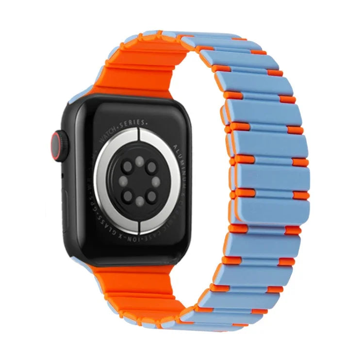 Two-color Magnetic Silicone Watch Band, For Apple Watch SE 2022 40mm, For Apple Watch SE 2022 44mm, For Apple Watch Series 7 41mm, For Apple Watch Series 7 45mm