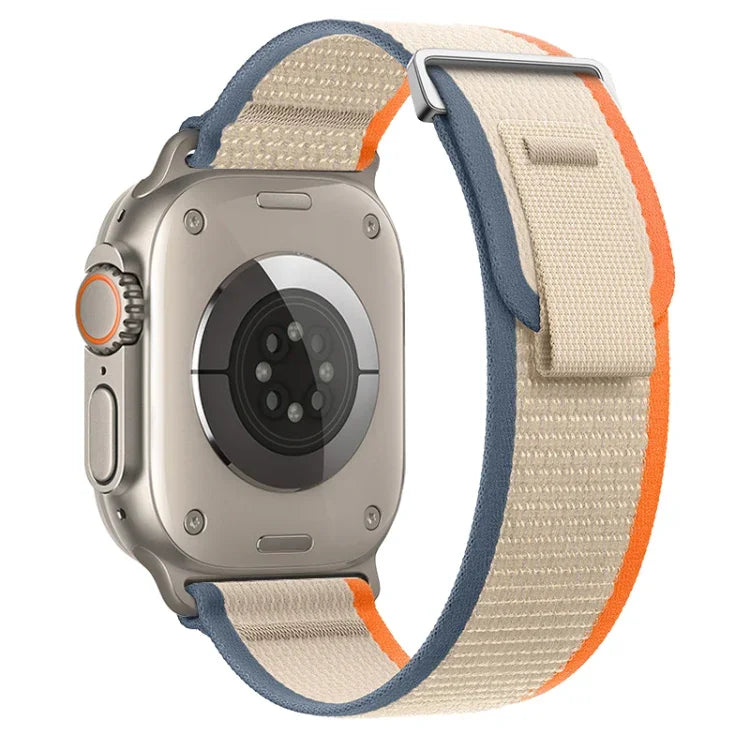 Dual-Section Loop Nylon Watch Band, For Apple Watch Series 9 41mm, For Apple Watch Ultra 49mm