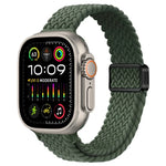 Slim Magnetic Buckle Nylon Braided Watch Band, For Apple Watch Ultra 2 49mm, For Apple Watch Series 9 45mm
