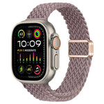 Slim Magnetic Buckle Nylon Braided Watch Band, For Apple Watch Ultra 2 49mm, For Apple Watch Series 9 45mm