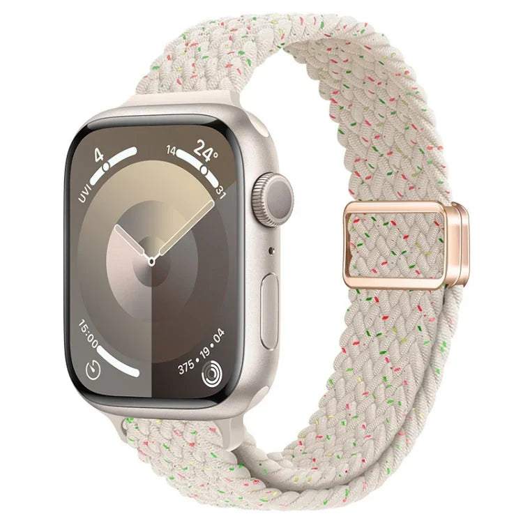 Slim Magnetic Buckle Nylon Braided Watch Band, For Apple Watch Ultra 2 49mm, For Apple Watch Series 9 45mm