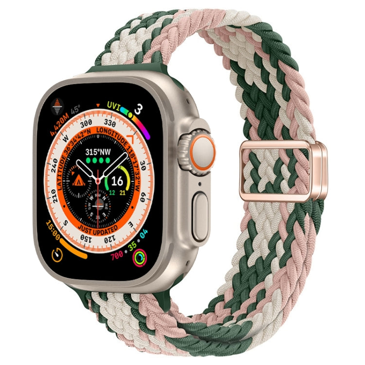 Slim Magnetic Buckle Nylon Braided Watch Band, For Apple Watch Series 9 41mm, For Apple Watch Ultra 49mm