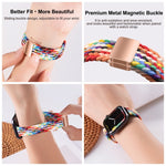 Slim Magnetic Buckle Nylon Braided Watch Band, For Apple Watch Series 8 41mm, For Apple Watch Series 8 45mm