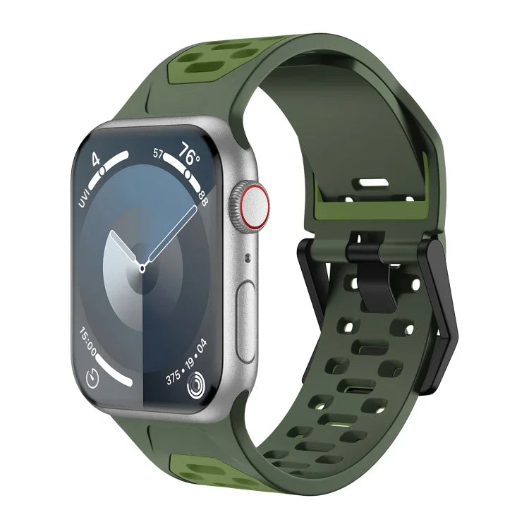 Meteorite Two-color Silicone Watch Band, For Apple Watch SE 2023 44mm, For Apple Watch Ultra 2 49mm, For Apple Watch Series 9 45mm, For Apple Watch Ultra 49mm, For Apple Watch Series 8 45mm, For Apple Watch SE 2022 44mm