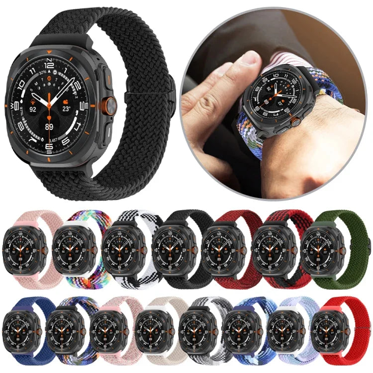 Slide Buckle Nylon Braided Watch Band, For Samsung Galaxy Watch Ultra 47mm / Ultra 2025