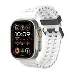 Ocean Dual-Row Hole Silicone Watch Band, For Apple Watch SE 2023 44mm, For Apple Watch Ultra 2 49mm, For Apple Watch Series 9 45mm