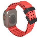Ocean Dual-Row Hole Silicone Watch Band, For Apple Watch Ultra 49mm, For Apple Watch Series 8 45mm, For Apple Watch SE 2022 44mm