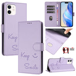 Smile Embossing RFID Leather Phone Case, For iPhone 14 Pro Max, For iPhone SE 2022 / 2020 / 8 / 7, For iPhone 13 Pro Max, For iPhone 13 Pro, For iPhone 13 mini, For iPhone 12 / 12 Pro, For iPhone 12 Pro Max, For iPhone 12 mini