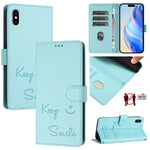 Smile Embossing RFID Leather Phone Case, For iPhone 11 Pro Max, For iPhone 11, For iPhone 11 Pro, For iPod Touch 7 / 6 / 5, For iPhone X / XS, For iPhone XR, For iPhone XS Max, For iPhone 8 Plus / 7 Plus