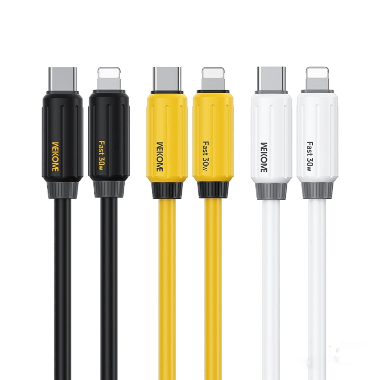 WK WDC-29 Elastic Genuine Silicone 1m PD30W Type-C to 8 Pin Fast Charging Data Cable, WDC-29