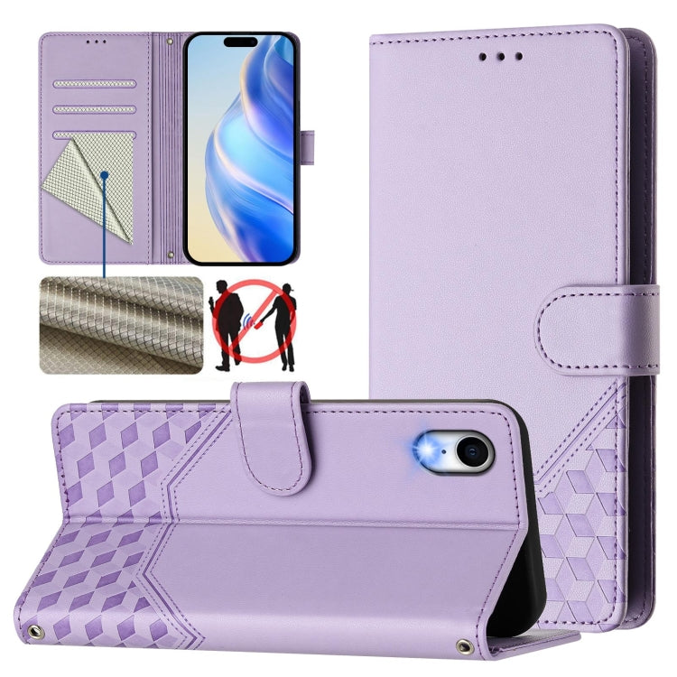 Honeycomb Embossing RFID Leather Phone Case, For iPhone 11 Pro Max, For iPhone 11, For iPhone 11 Pro, For iPhone X / XS, For iPhone XR, For iPhone XS Max, For iPhone 8 Plus / 7 Plus
