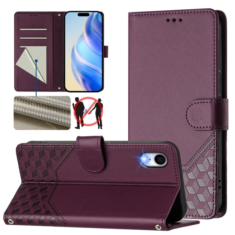 Honeycomb Embossing RFID Leather Phone Case, For iPhone 11 Pro Max, For iPhone 11, For iPhone 11 Pro, For iPhone X / XS, For iPhone XR, For iPhone XS Max, For iPhone 8 Plus / 7 Plus