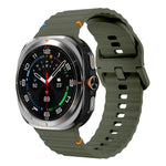 Wavy Grain Stitched Silicone Watch Band, For Samsung Galaxy Watch Ultra 47mm / Ultra 2025