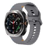Wavy Grain Stitched Silicone Watch Band, For Samsung Galaxy Watch Ultra 47mm / Ultra 2025