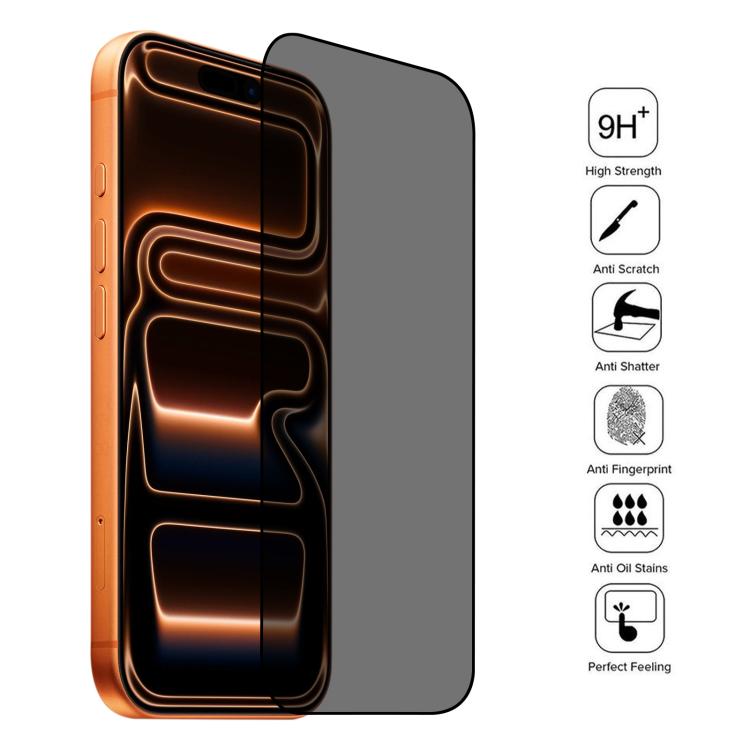 Full Cover Anti-spy Silk Screen Tempered Glass Film, For iPhone 17 Pro Max, For iPhone 17 Pro, For iPhone 17, For iPhone Air, For iPhone 16 Pro Max, For iPhone 16 Pro, For iPhone 16 Plus, For iPhone 16