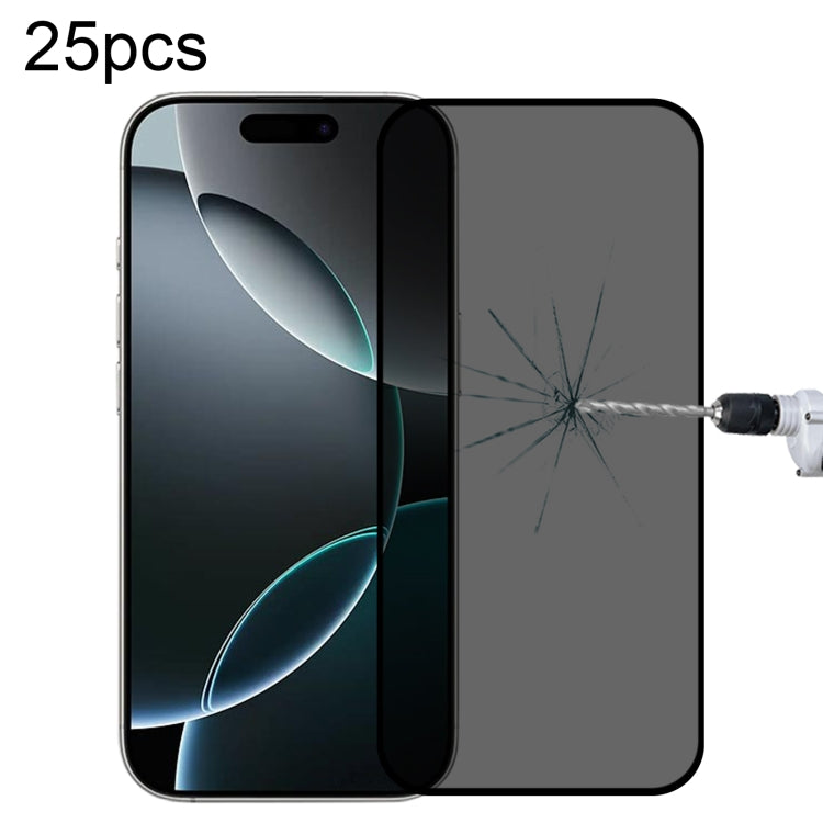 25pcs Full Cover Anti-spy Silk Screen Tempered Glass Film, For iPhone 17 Pro Max, For iPhone 17 Pro, For iPhone 17, For iPhone Air, For iPhone 16 Pro Max, For iPhone 16 Pro, For iPhone 16 Plus, For iPhone 16