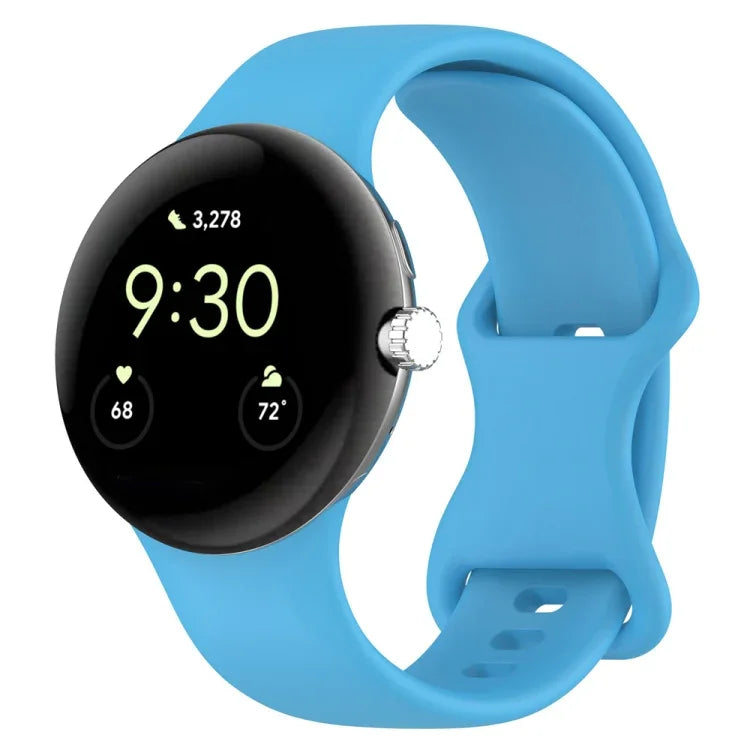 Butterfly Buckle Solid Color Silicone Watch Band, For Google Pixel Watch 4 / Watch 3 45mm, For Google Pixel Watch 4 / 3 / 2 / 1 41mm