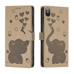 Cartoon Elephant Embossed Leather Phone Case, For iPhone XR, For iPhone XS Max, For iPhone 8 Plus / 7 Plus