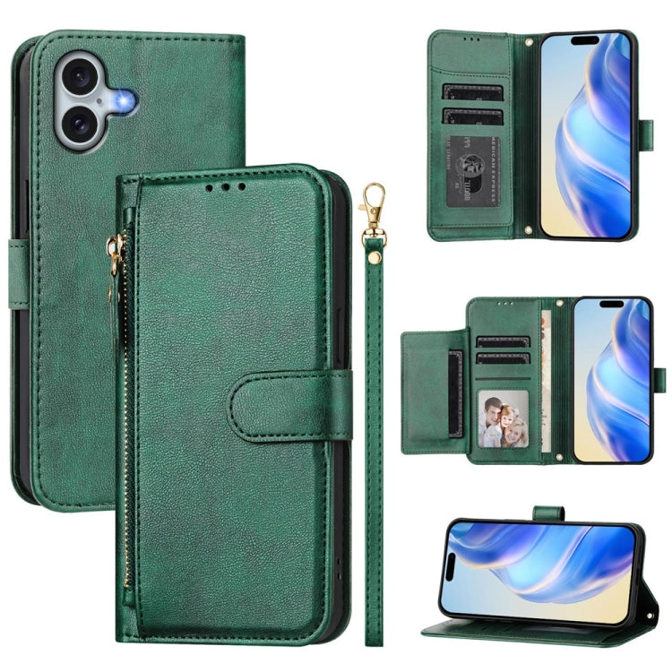 Multi-Card Slots Zipper Wallet Leather Phone Case, For iPhone 17e / 16e, For iPhone 17 Pro Max, For iPhone 17 Pro, For iPhone 17, For iPhone Air, For iPhone 16 Pro Max, For iPhone 16 Pro, For iPhone 16 Plus