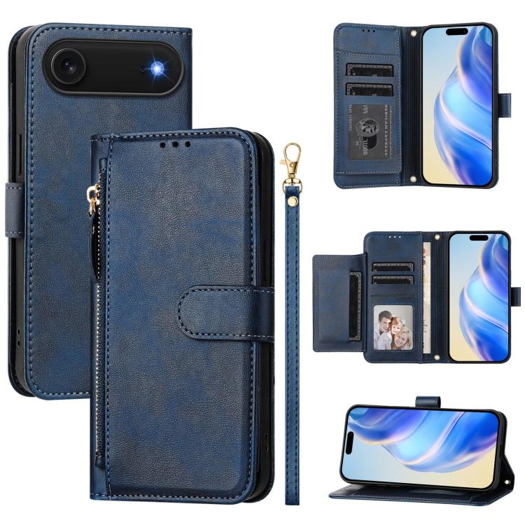 Multi-Card Slots Zipper Wallet Leather Phone Case, For iPhone 17e / 16e, For iPhone 17 Pro Max, For iPhone 17 Pro, For iPhone 17, For iPhone Air, For iPhone 16 Pro Max, For iPhone 16 Pro, For iPhone 16 Plus