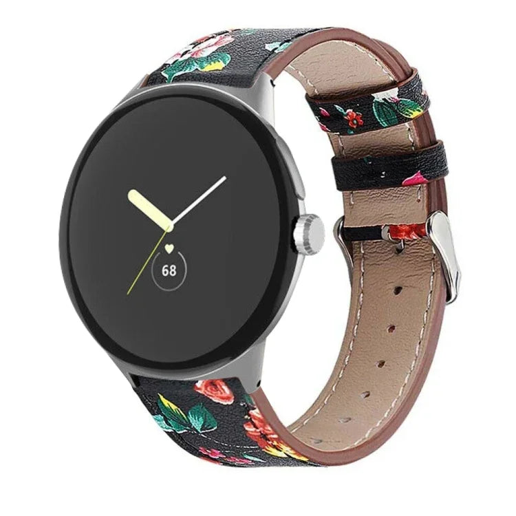 Round Tail Genuine Leather Watch Band, For Google Pixel Watch 4 / Watch 3 45mm