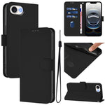Skin Feel Solid Color Leather Phone Case with Lanyard, For iPhone 17e / 16e, For iPhone 17 Pro Max