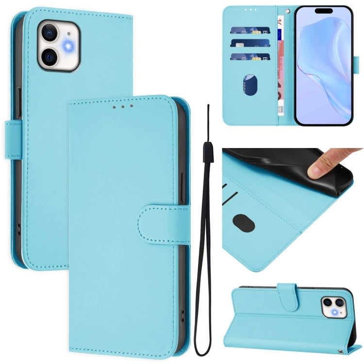 Skin Feel Solid Color Leather Phone Case with Lanyard, For iPhone 11 Pro Max, For iPhone 11