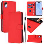 Skin Feel Solid Color Leather Phone Case with Lanyard, For iPhone XR, For iPhone XS Max