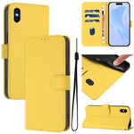 Skin Feel Solid Color Leather Phone Case with Lanyard, For iPhone XR, For iPhone XS Max