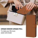 Skin Feel Solid Color Leather Phone Case with Lanyard, For iPhone Air, For iPhone 16 Pro Max