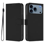 Skin Feel Solid Color Leather Phone Case with Lanyard, For iPhone 17e / 16e, For iPhone 17 Pro Max