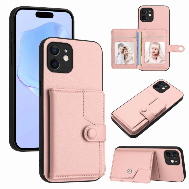 Button Card Bag RFID Anti-theft Phone Case, For iPhone 12 mini, For iPhone 11 Pro Max, For iPhone 11, For iPhone 11 Pro, For iPhone XS / X, For iPhone XR, For iPhone XS Max, For iPhone 8 Plus / 7 Plus