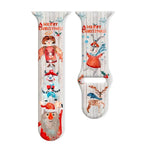 Christmas Pattern Reverse Buckle Silicone Watch Band, For Apple Watch 46mm / 49mm / 45mm / 44mm, For Apple Watch 42mm / 41mm / 40mm / 38mm