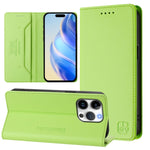 RC01 Dual-Folded Magnetic Suction RFID Leather Phone Case, For iPhone 17e / 16e, For iPhone 17 Pro Max, For iPhone 17 Pro, For iPhone 17, For iPhone Air, For iPhone 16 Pro Max