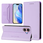RC01 Dual-Folded Magnetic Suction RFID Leather Phone Case, For iPhone 16 Pro, For iPhone 16 Plus, For iPhone 16, For iPhone 15 Pro Max, For iPhone 15 Pro, For iPhone 15 Plus