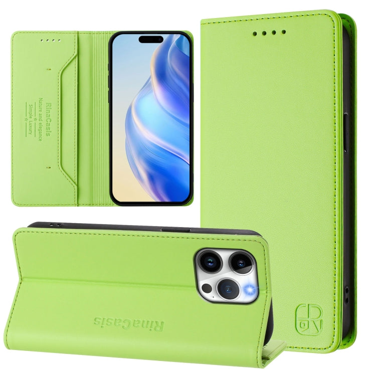 RC01 Dual-Folded Magnetic Suction RFID Leather Phone Case, For iPhone 16 Pro, For iPhone 16 Plus, For iPhone 16, For iPhone 15 Pro Max, For iPhone 15 Pro, For iPhone 15 Plus