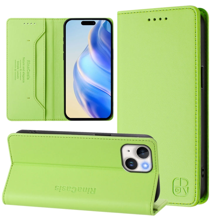 RC01 Dual-Folded Magnetic Suction RFID Leather Phone Case, For iPhone 16 Pro, For iPhone 16 Plus, For iPhone 16, For iPhone 15 Pro Max, For iPhone 15 Pro, For iPhone 15 Plus