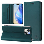 RC01 Dual-Folded Magnetic Suction RFID Leather Phone Case, For iPhone 16 Pro, For iPhone 16 Plus, For iPhone 16, For iPhone 15 Pro Max, For iPhone 15 Pro, For iPhone 15 Plus