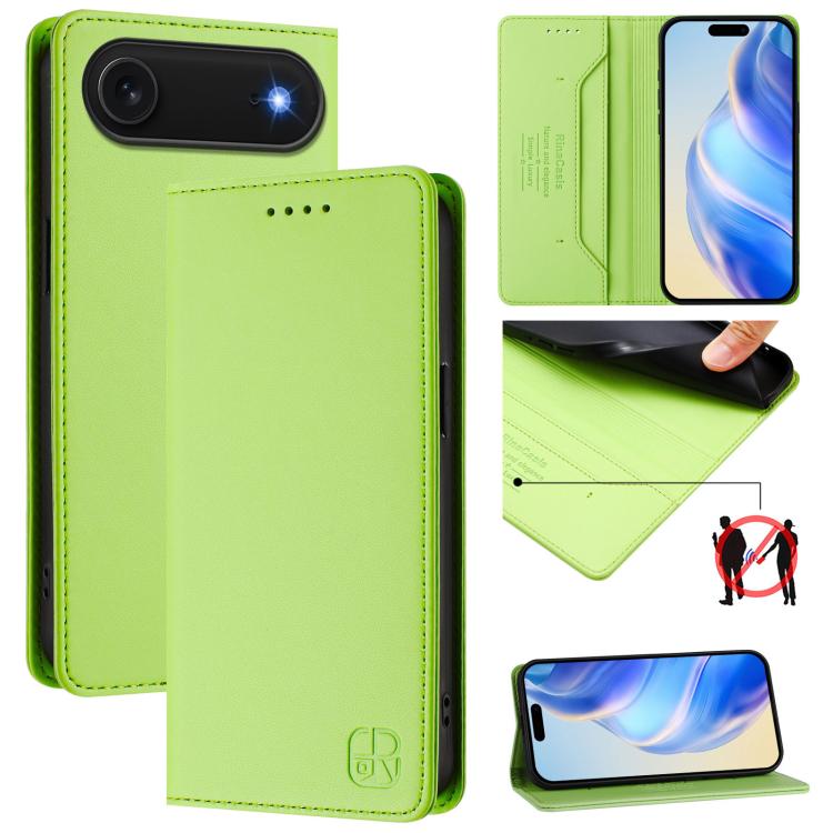 RC01 Dual-Folded Magnetic Suction RFID Leather Phone Case, For iPhone 17e / 16e, For iPhone 17 Pro Max, For iPhone 17 Pro, For iPhone 17, For iPhone Air, For iPhone 16 Pro Max