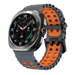 Ocean Two Color Dual-Row Hole Silicone Watch Band, For Samsung Galaxy Watch Ultra 47mm / Ultra 2025