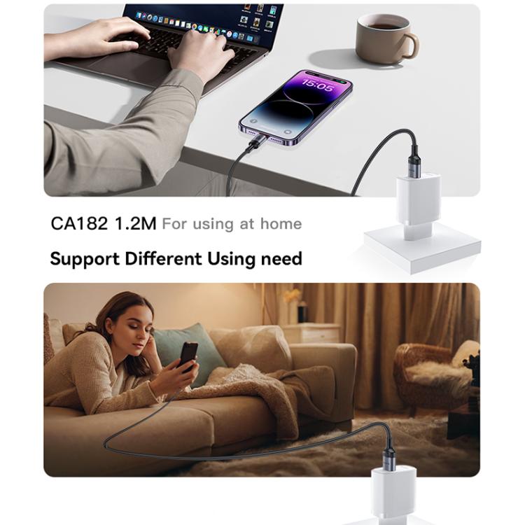 Yesido CA182 PD27W 3A USB-C / Type-C to 8 Pin Charging Data Cable, Length: 1.2m, CA182