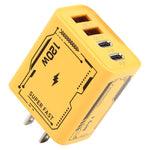 AR-PD14 GaN 120W Charge Adapter 4 Port 2 PD 2 QC 3.0 USB and USB-C / Type-C Fast Charger, EU Plug, US Plug