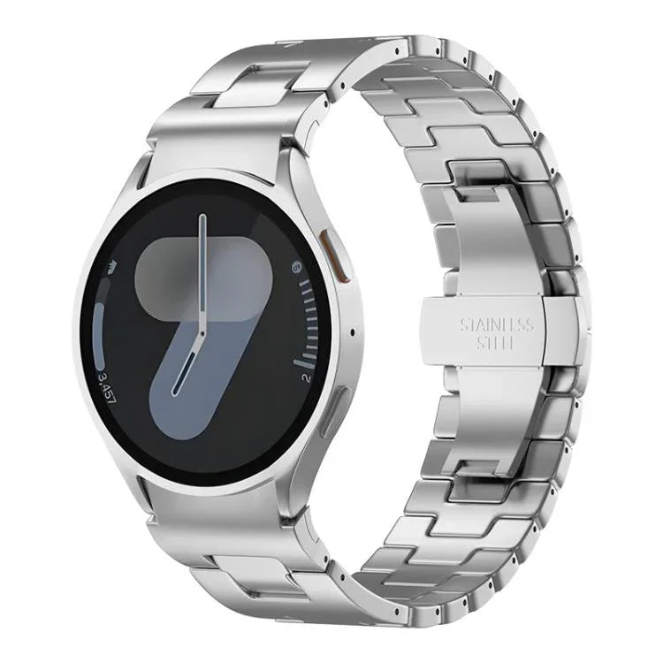 Quick Release Button H Shaped Stainless Steel Watch Band for Samsung Galaxy Watch 7 / 6 / 5 / 4, stainless steel quick release watch band.