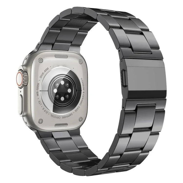 Norman Clasp Three-Link Titanium Alloy Watch Band, For Apple Watch 46mm / 49mm / 45mm / 44mm