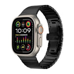 Butterfly Clasp One-Bead Titanium Alloy Watch Band, For Apple Watch 46mm / 49mm / 45mm / 44mm