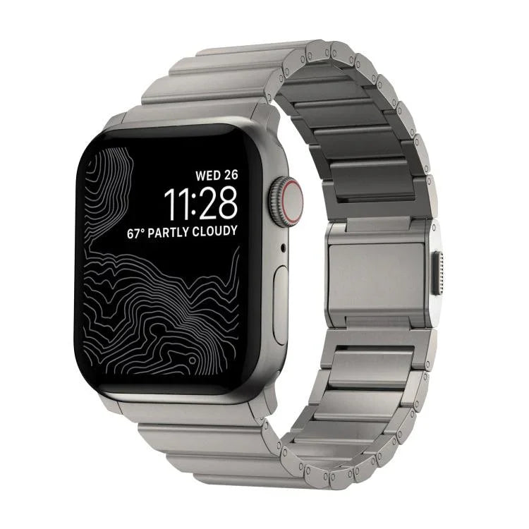 Norman Clasp One-Bead Stainless Steel Watch Band, For Apple Watch 46mm / 49mm / 45mm / 44mm