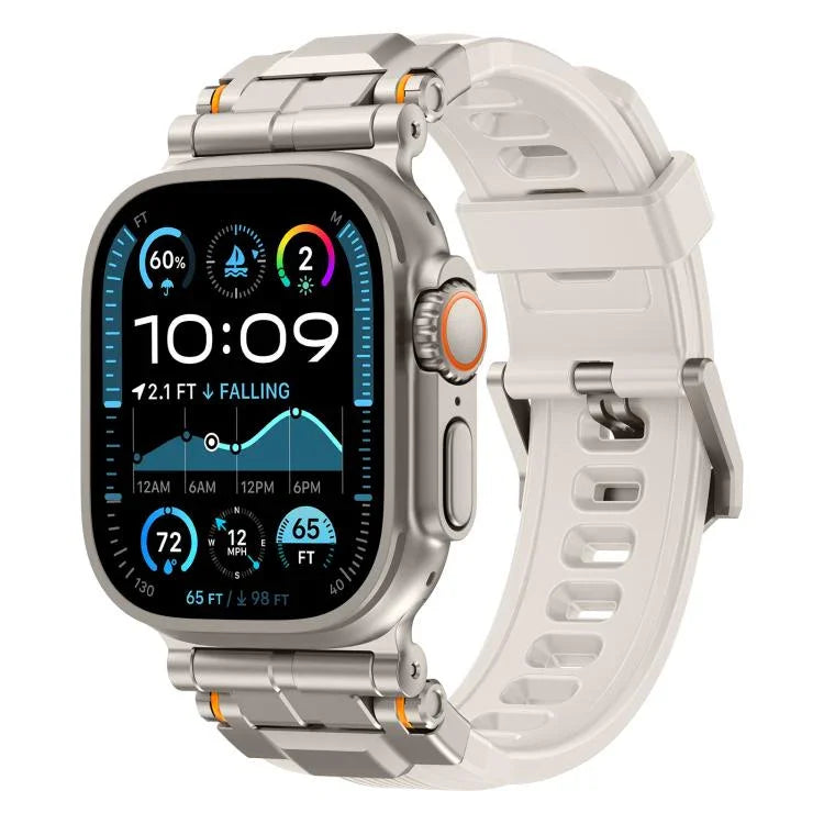 Alloy Connector Silicone Watch Strap, For Apple Watch 46mm / 49mm / 45mm / 44mm