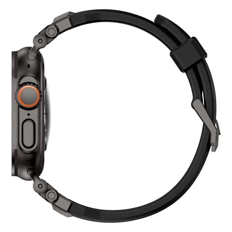 Alloy Connector Silicone Watch Strap, For Apple Watch 46mm / 49mm / 45mm / 44mm